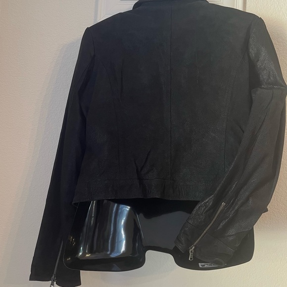 Levis Women Black Suede Leather Moto Jacket. Sz. XL. - Picture 6 of 7
